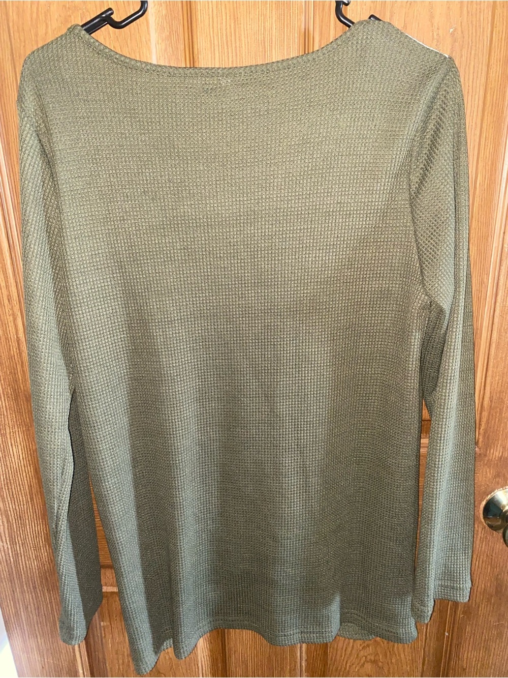 Womens Crewneck Long Sleeve Waffle Knit Tops Floral Lace   NEW SZ M - Picture 5 of 5